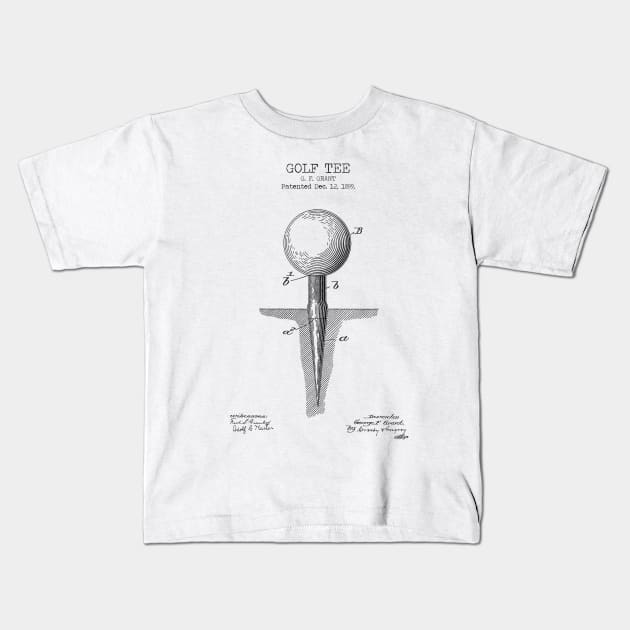 GOLF TEE patent Kids T-Shirt by Dennson Creative